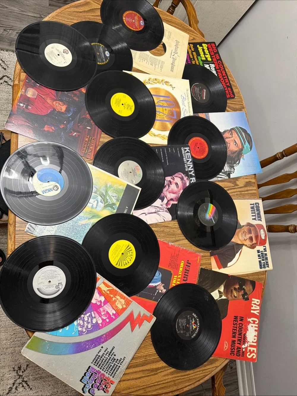 Lot of 12 Vintage Country & Rock Vinyl LPs - Willie Nelson, Ray Charles
